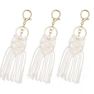 3️⃣ Macrame Keychain with key ring and lobster clasp Bohemian